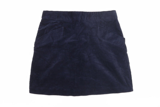 Jack Wills Women's Blue Corduroy Skirt Size 10