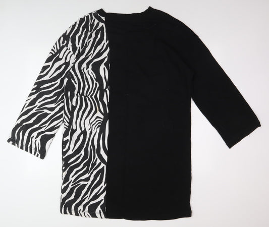 Vans Women's Black Animal Print T-Shirt Dress XL