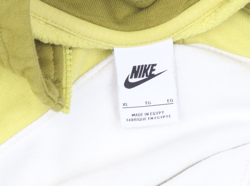 Nike Men's XL White 1/4 Zip Logo Fleece Hoodie