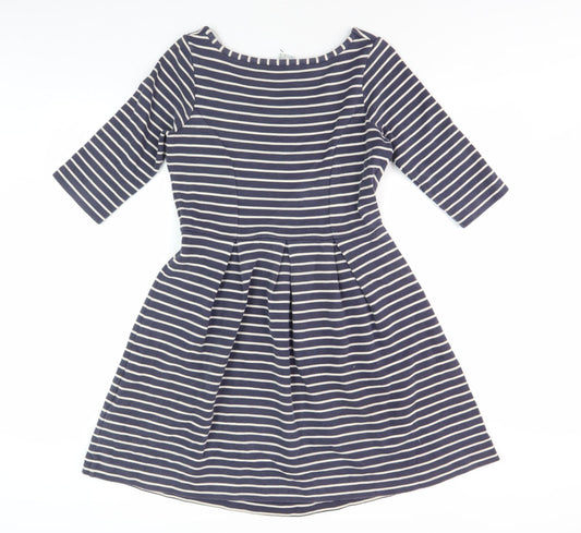 Boden Women's Blue Striped A-Line Dress Size 10