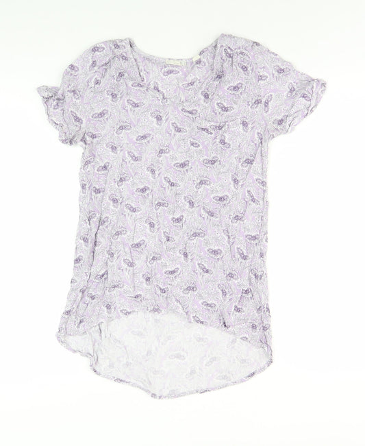 FatFace Women's Purple Floral Blouse - Size 12