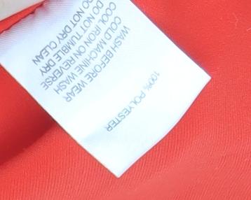 Brand and care label for Atmosphere & Here Women's Red Skirt, size 8