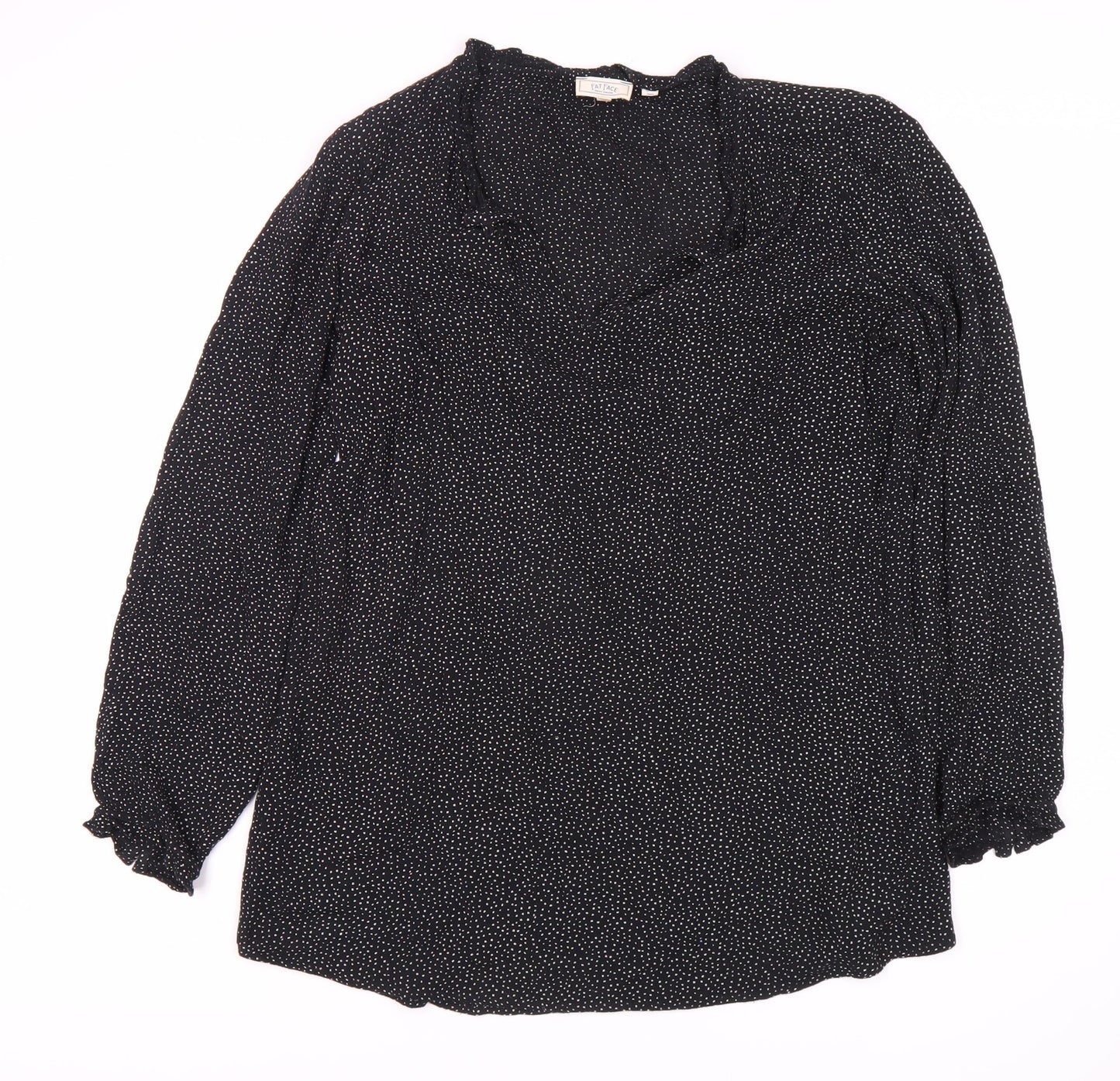 Fat Face Women's Black Polka Dot Blouse Size 12