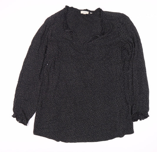 Womens UK Size 12 Fat Face Black Viscose Blouse