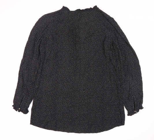 Fat Face Women's Black Polka Dot Blouse Size 12