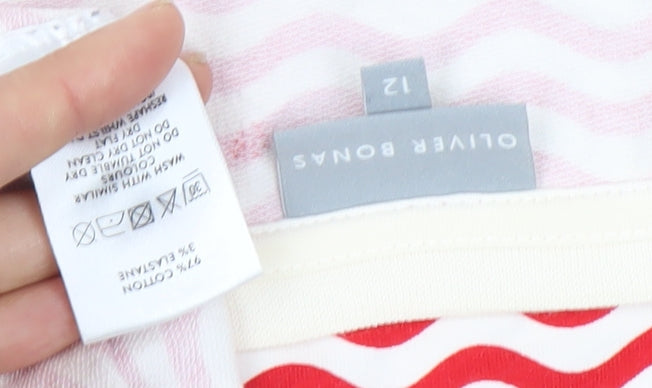 Oliver Bonas Women’s Red Striped T-Shirt Dress