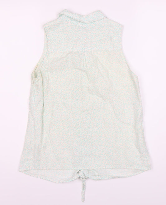 Fat Face Women's Ivory Floral Button-Up Top Size 8