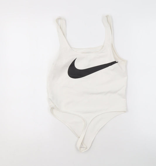 Nike Women's White Sleeveless Bodysuit - Medium