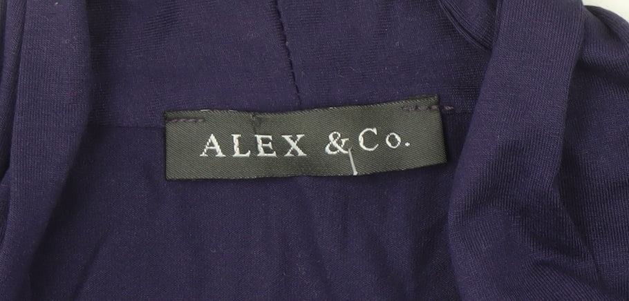 Brand and care label for Alex & Co. Women's Purple Long Sleeve Top -, size 14