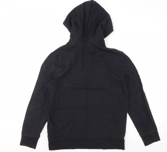 Levi's Men Black Cotton Hoodie M Pullover Style