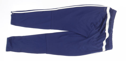 Adidas Men's Blue Track Pants, M, Gym Training Activity