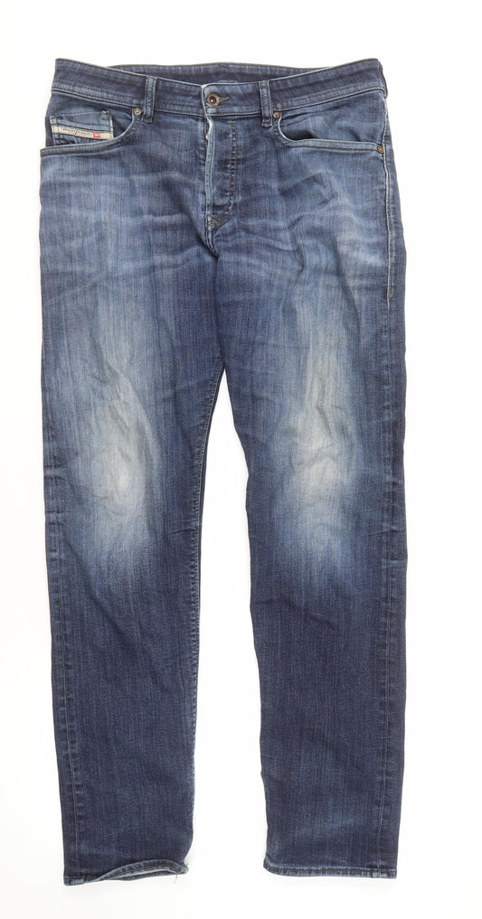 Diesel Men's Blue Jeans Size 34 Dark Denim