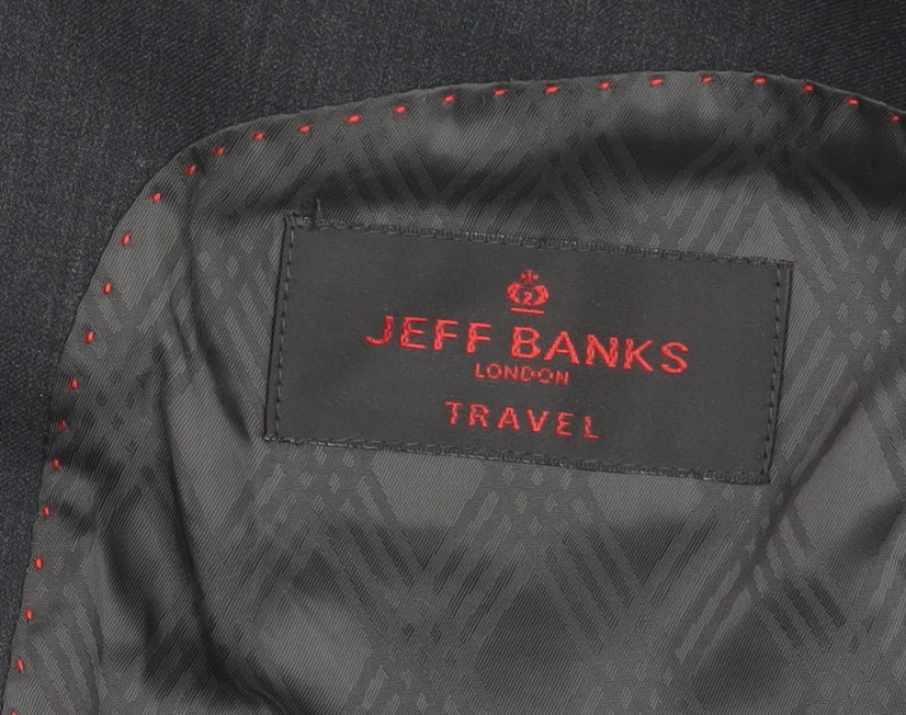 Jeff Banks Men's Black Suit Jacket 46 Regular Fit Travel