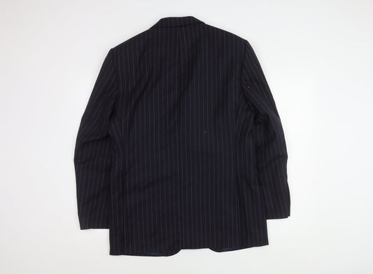 John Lewis Men's Blue Striped Blazer 40R Regular Fit