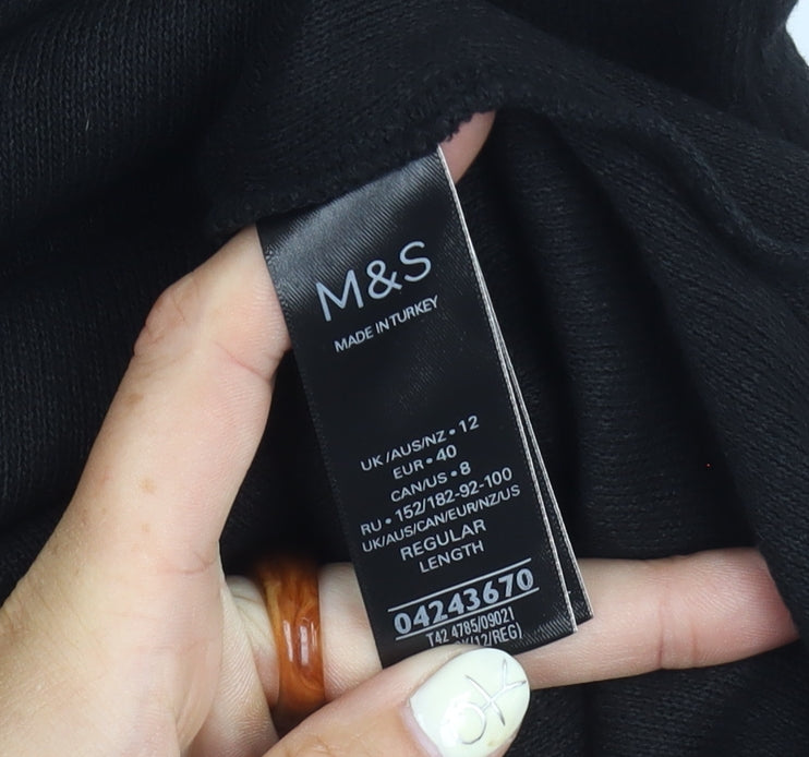 Marks and Spencer Women's Black Dress 12 High Neck