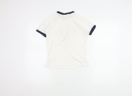 Hard Rock Cafe Women's White Ringer T-Shirt M