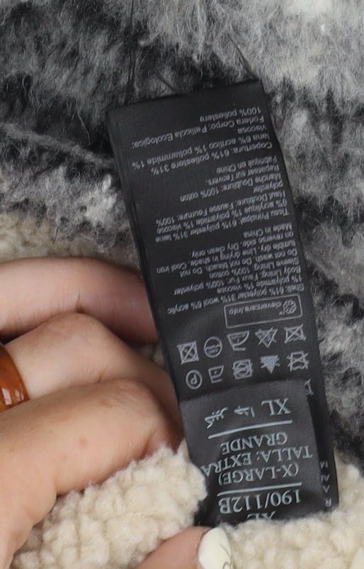 AllSaints Men's Grey Check Jacket XL, Button Detail