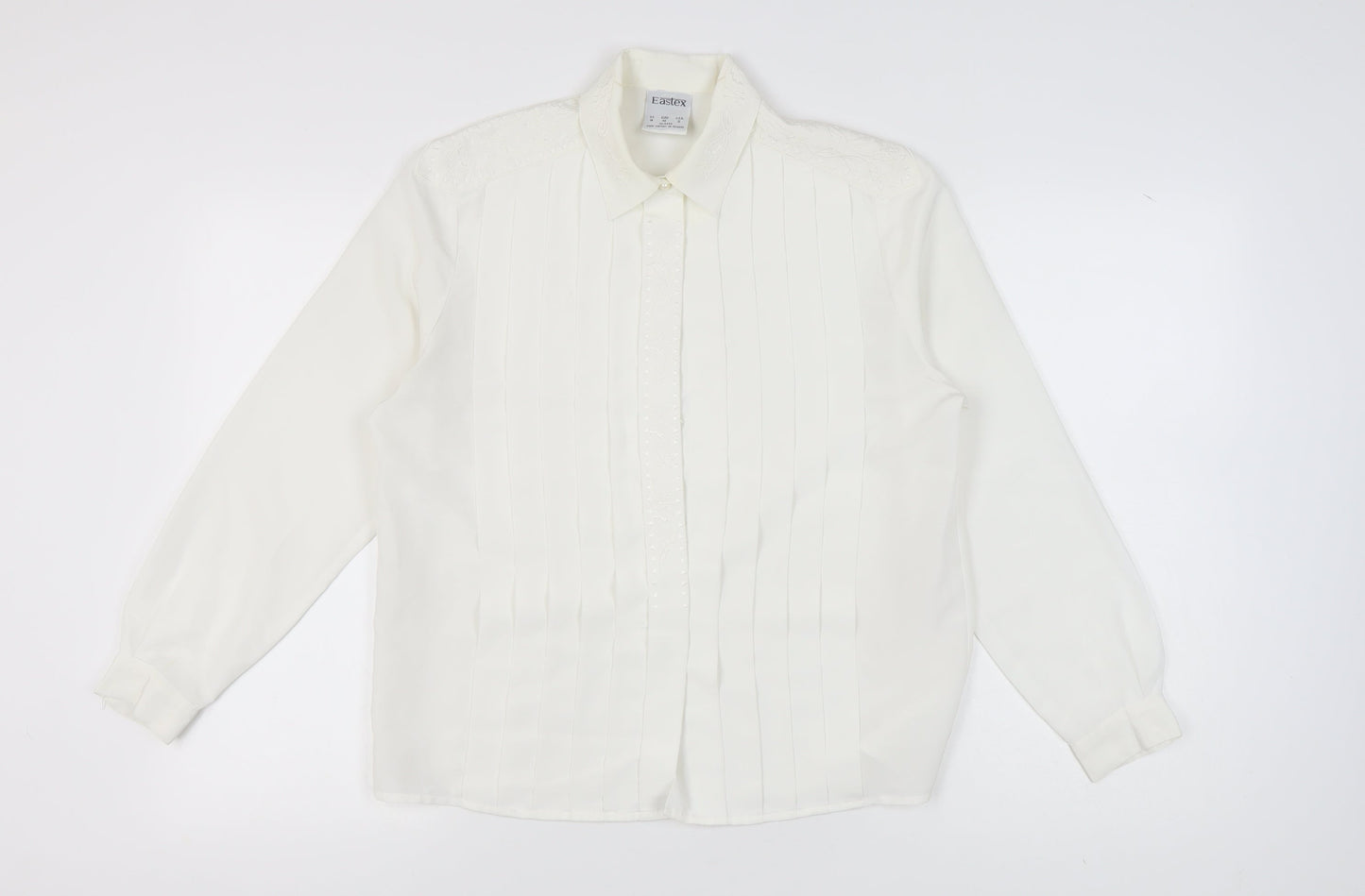 Eastex Women's White Blouse Size 14 Long Sleeve Formal