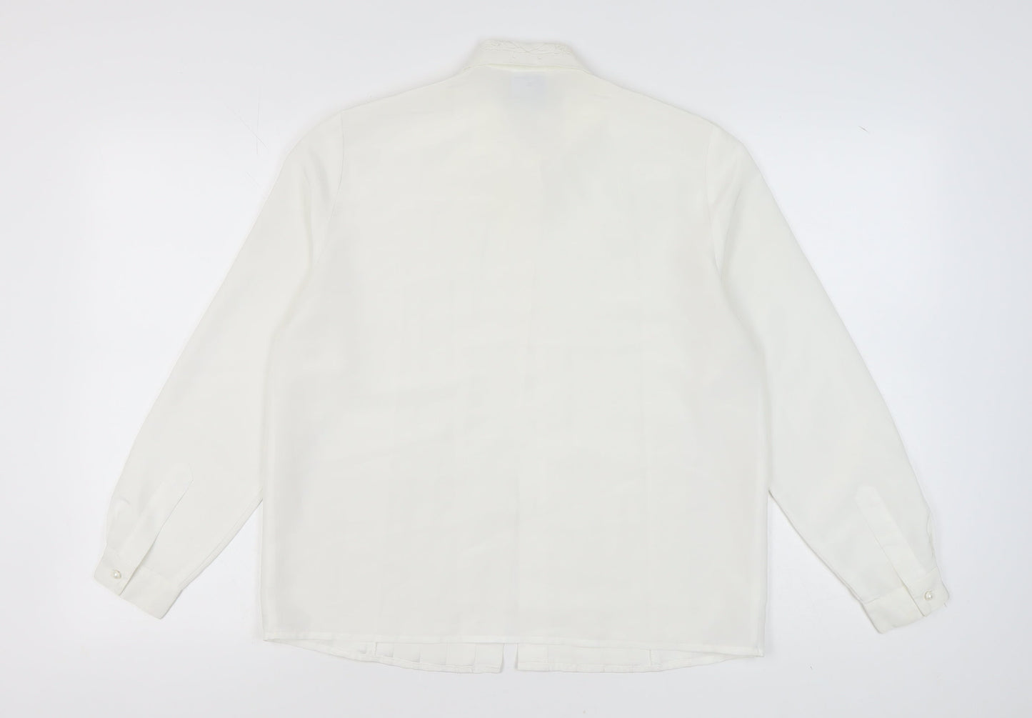 Eastex Women's White Blouse Size 14 Long Sleeve Formal
