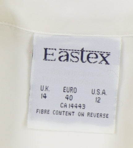 Eastex Women's White Blouse Size 14 Long Sleeve Formal