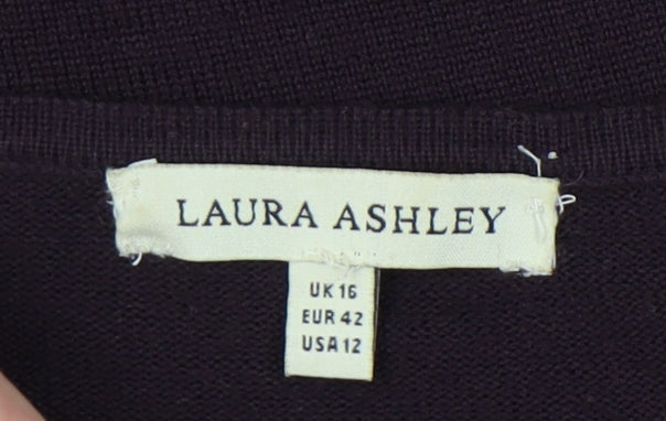 Laura Ashley Women's Purple Cardigan Size 16