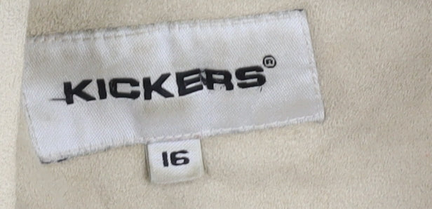 Kickers Beige Women's Jacket Size 16 with Full Zip