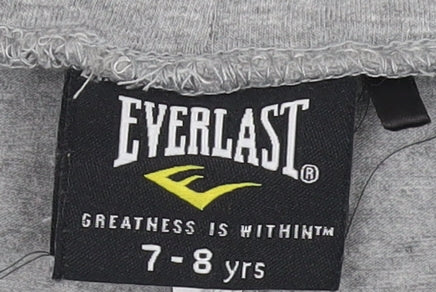 Close-up detail of Everlast girls’ grey leggings 7-8 years elastic waist