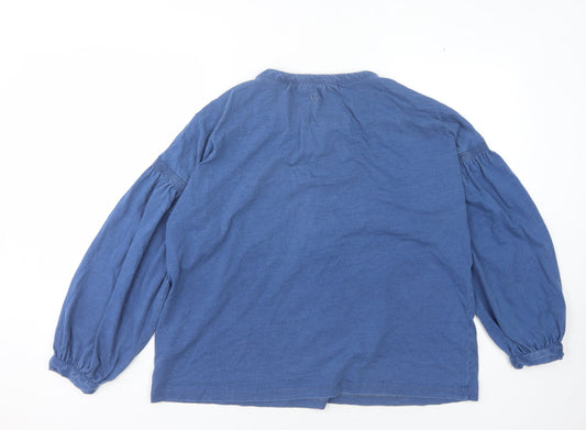 FatFace Women's Blue Cotton Blouse Size 14