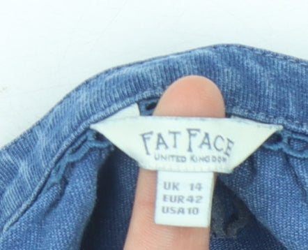 FatFace Women's Blue Cotton Blouse Size 14
