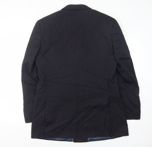 Marks and Spencer Men's Blue Striped Wool Blazer 40L