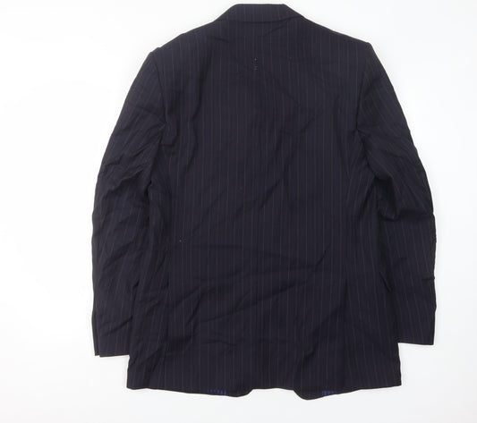 Marks and Spencer Men's Navy Striped Suit Jacket 40L