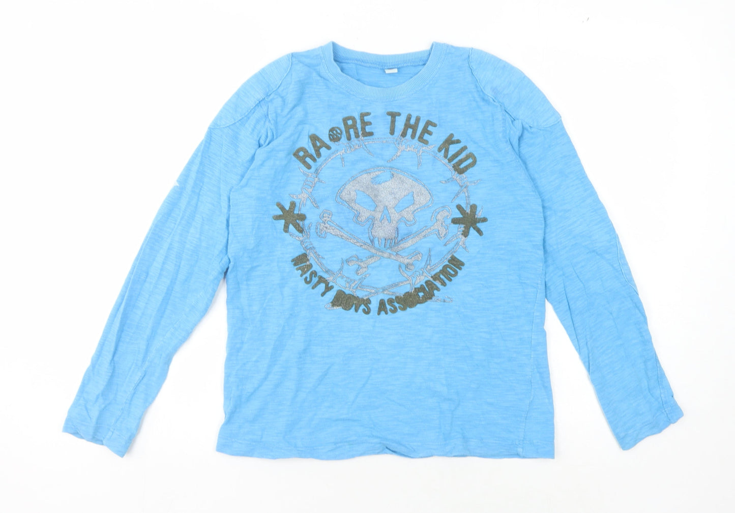 Ra-Re Unisex Blue Crew Neck Skull T-Shirt Size 10