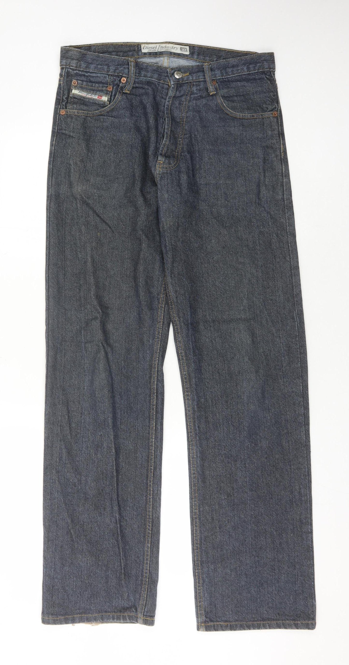 Diesel Men's Blue Straight Jeans Size 31 Vintage Denim