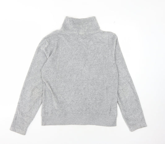 Clobbaustin Grey Women's Sweatshirt Size 12-14 Zip High Neck