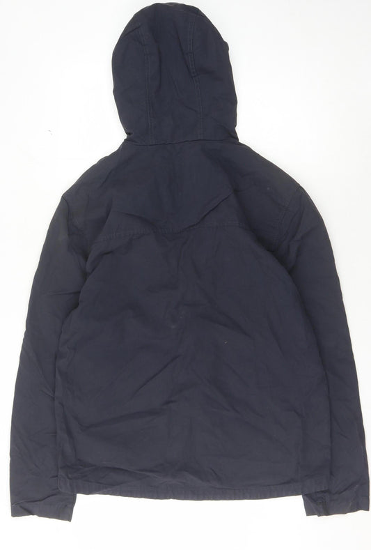 White Stuff Men's Blue Hooded Jacket, Size Large