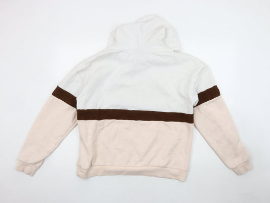 Fila Unisex Adults White L Colourblock Logo Hoodie