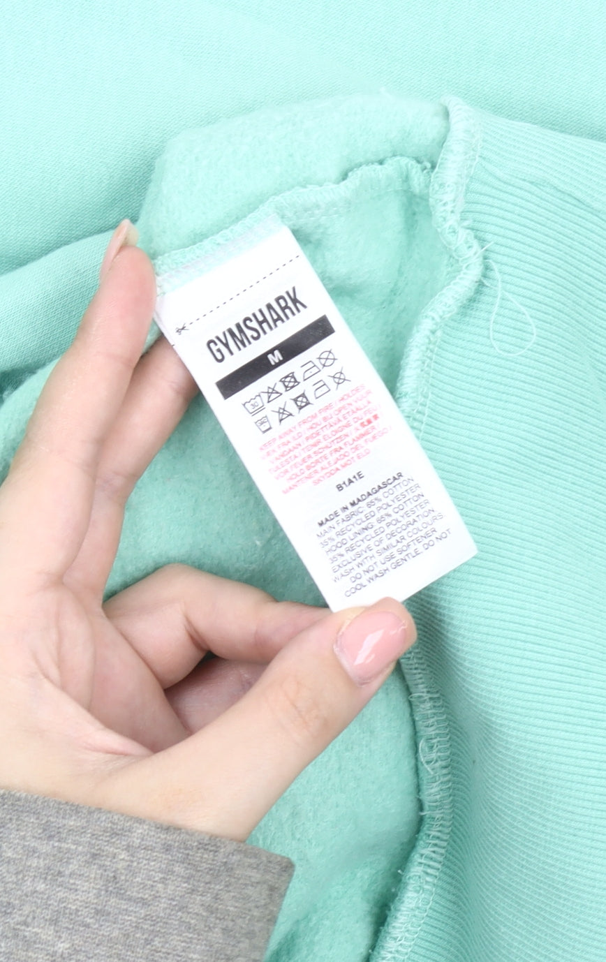 Gymshark Men's Green Pullover Hoodie M Regular Fit