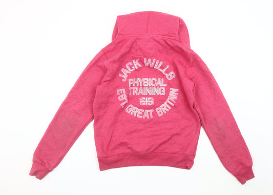 Jack Wills Women’s Pink Pullover Hoodie - Size 14