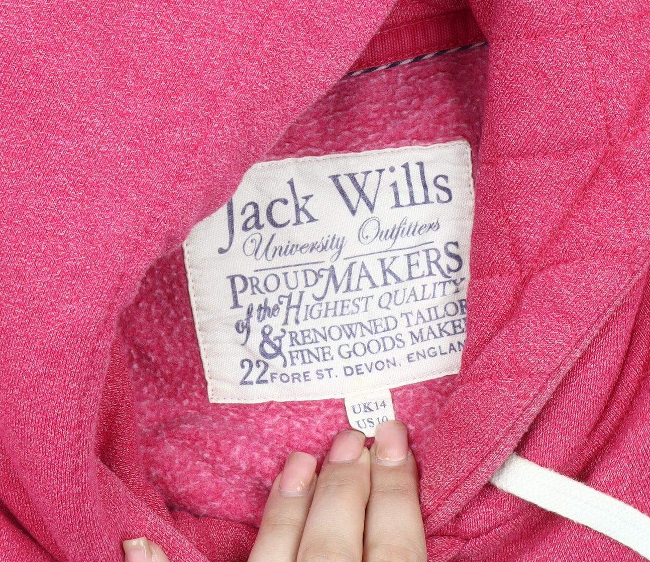 Jack Wills Women’s Pink Pullover Hoodie - Size 14