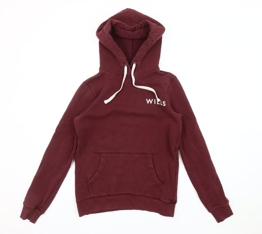 Jack Wills Women's Red Hoodie S - Classic Pullover Knit