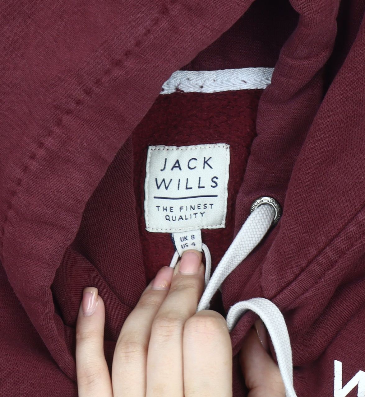 Jack Wills Women's Red Hoodie S - Classic Pullover Knit