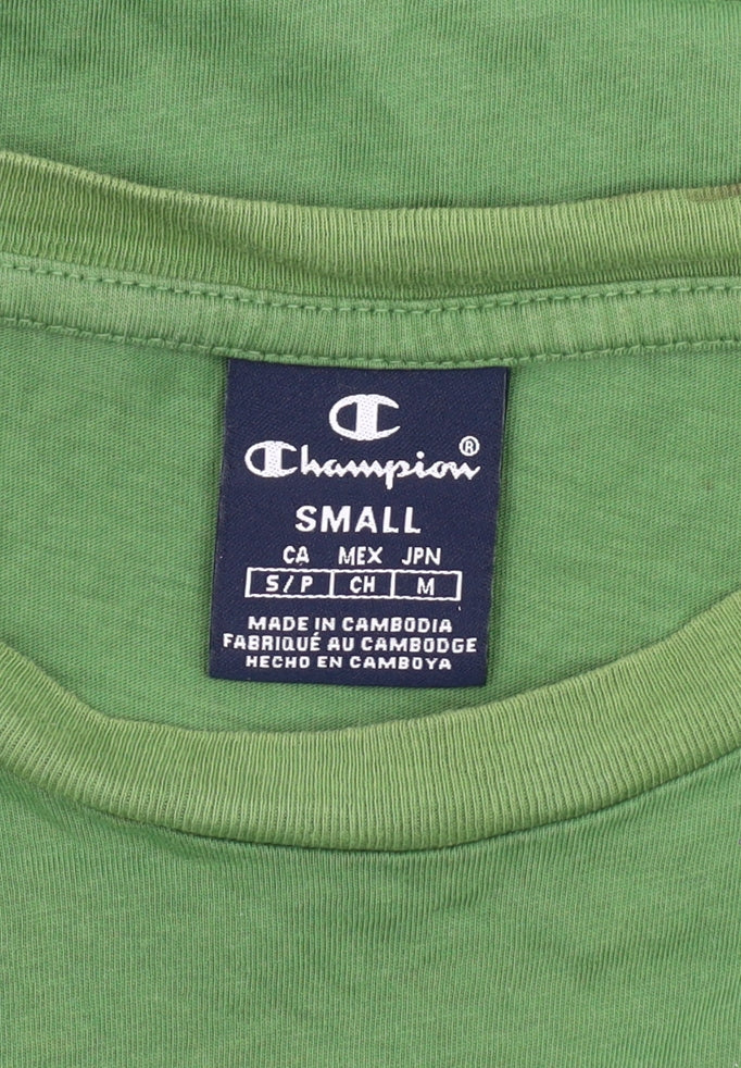 Champion Men's Green Crew Neck T-Shirt - Size S
