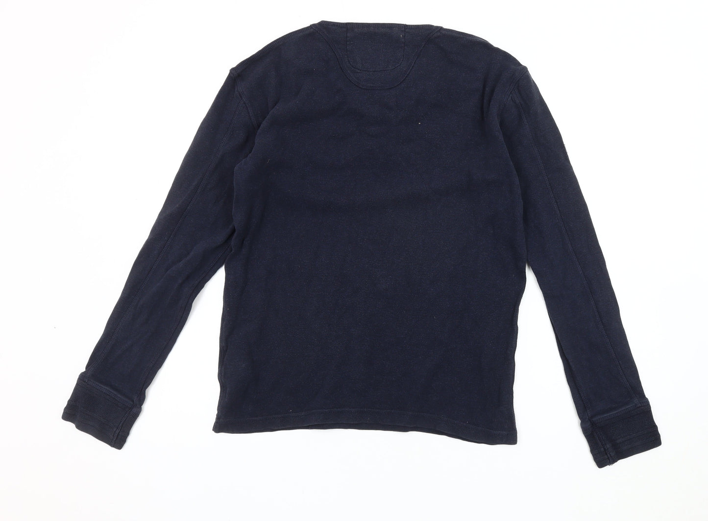 Superdry Men's Blue Henley Long Sleeve T-Shirt L