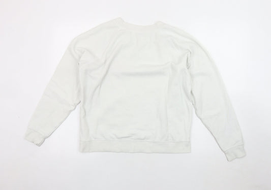 Jack Wills Women's White Logo Pullover Sweatshirt