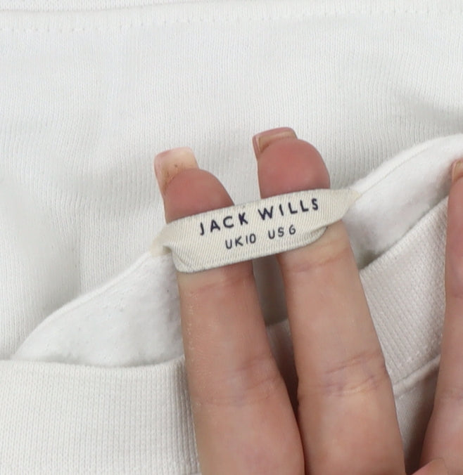 Jack Wills Women's White Logo Pullover Sweatshirt