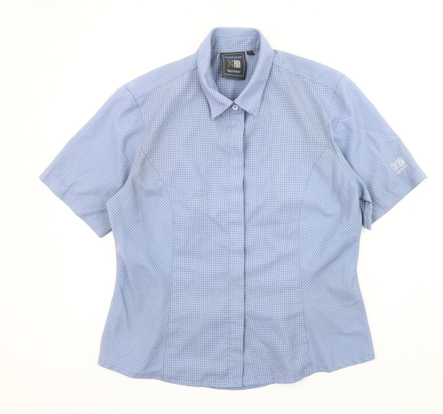 Karrimor Women's Blue Check Button-Up Shirt Size 14