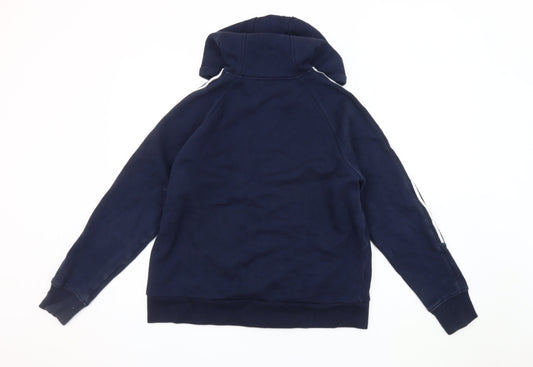 Adidas Unisex Blue Basic Hooded Jacket Size 18
