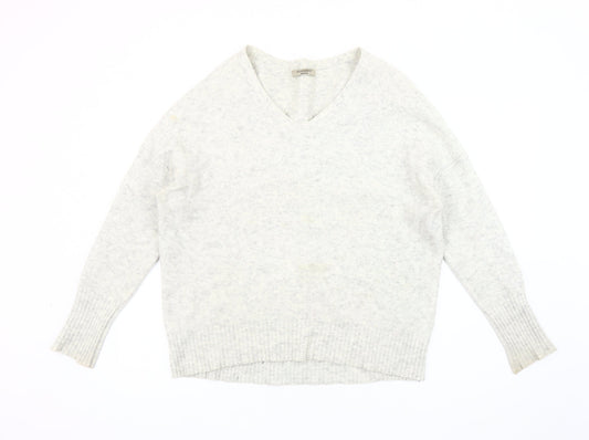 AllSaints Womens Ivory V-Neck Jumper Medium