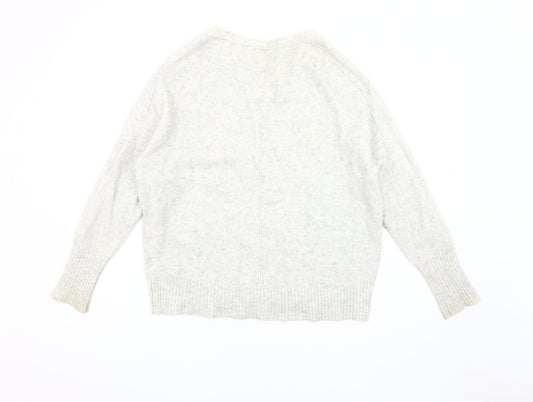 AllSaints Womens Ivory V-Neck Jumper Medium