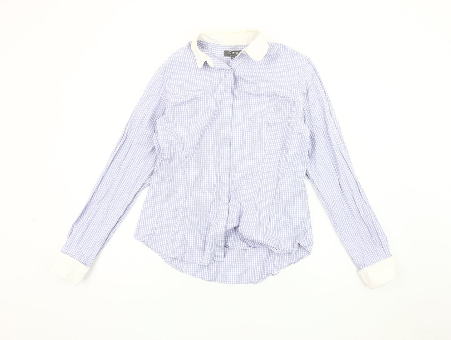 T.M. Lewin Women's Blue Check Button-Up Shirt Size 12